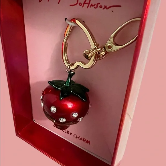 Betsey Johnson Red Strawberry Key Chain - Picture 3 of 16